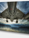 Plane Over Beach and Sea - Seashore Photography Canvas Print