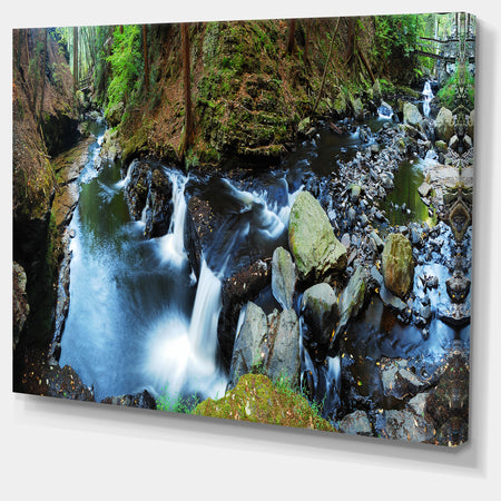 Creek with Hiking Trail Panorama - Landscape Photo Canvas Print