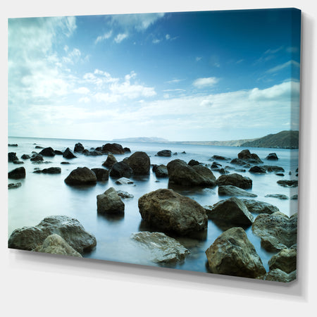 Sleeping Sea Under Blue Sky - Landscape Photo Canvas Art Print