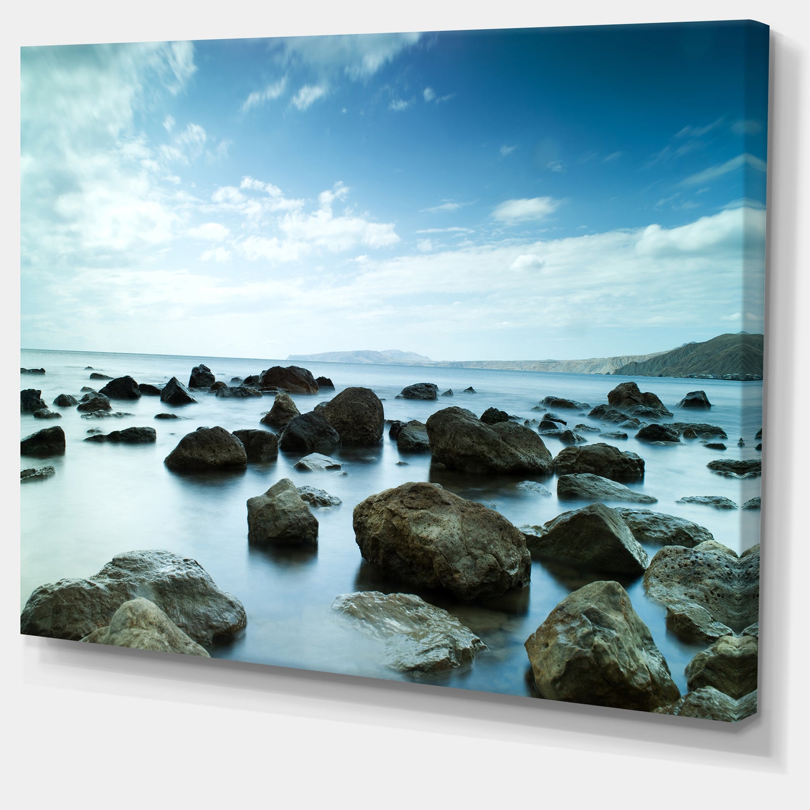 Sleeping Sea Under Blue Sky - Landscape Photo Canvas Art Print