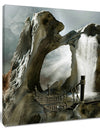 Large Trunk with Waterfall - Landscape Art Canvas Print