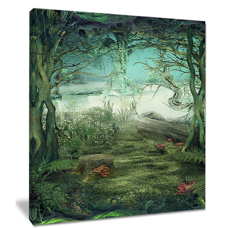 Green Forest Glade - Landscape Art Canvas Print