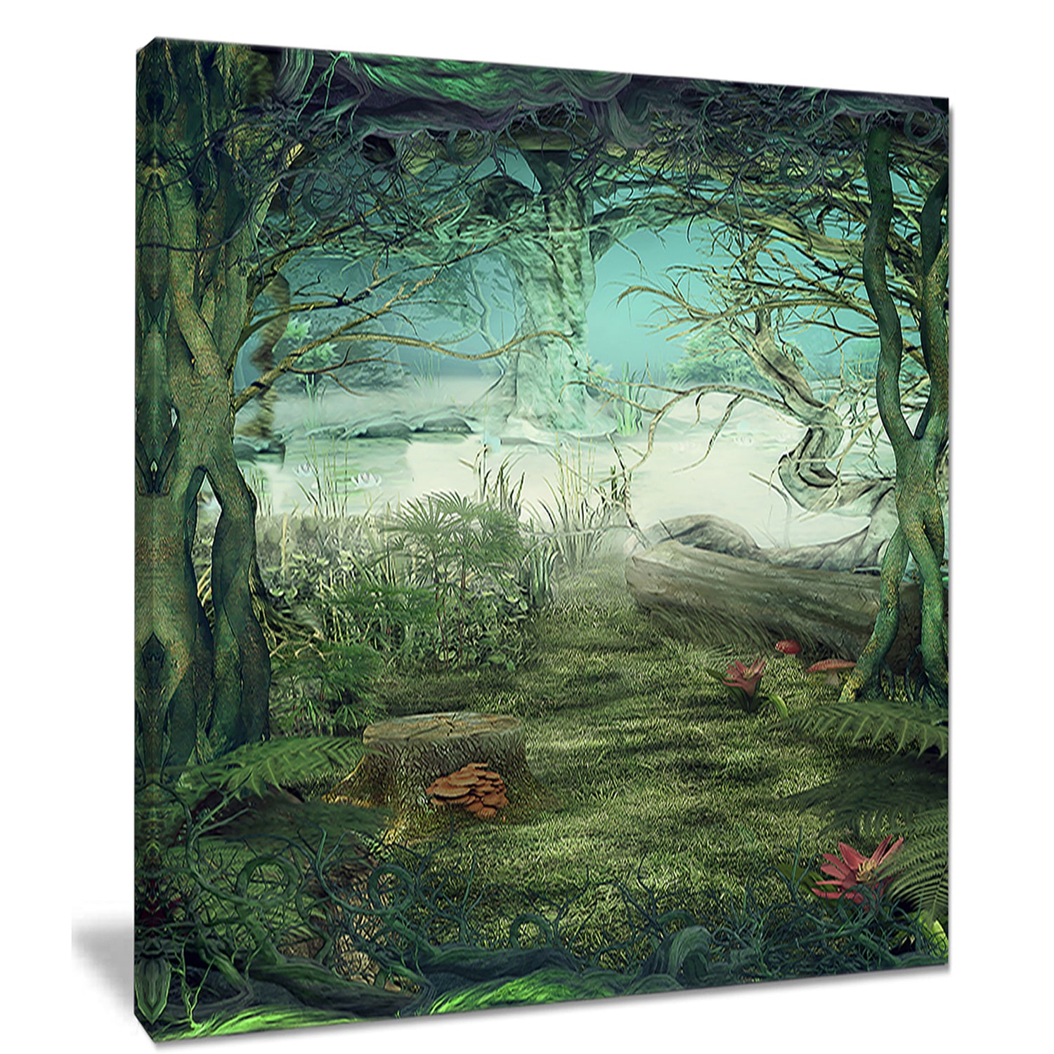 Green Forest Glade - Landscape Art Canvas Print
