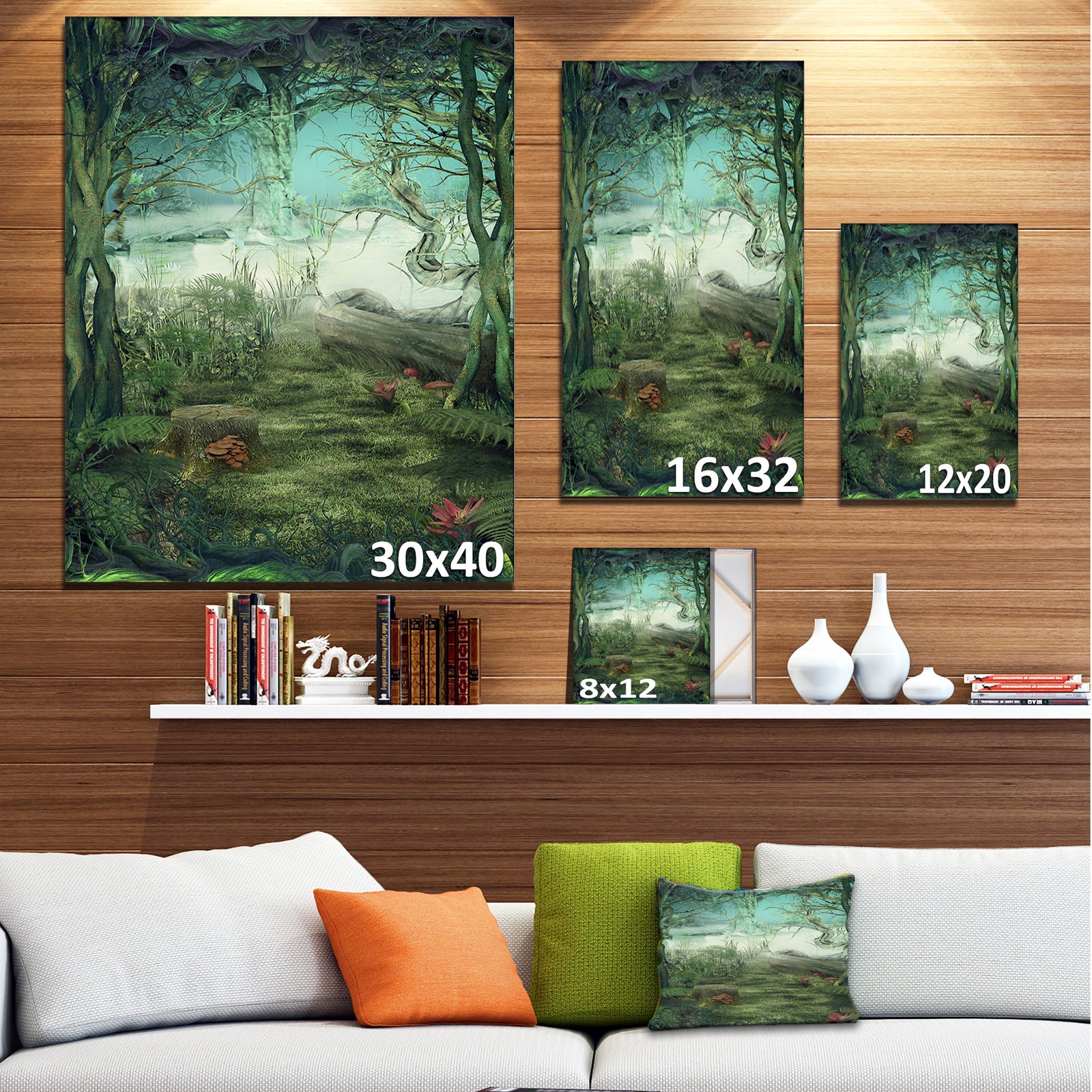 Green Forest Glade - Landscape Art Canvas Print