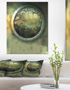 Green Fantasy Landscape with Frame - Art Photo Canvas Print