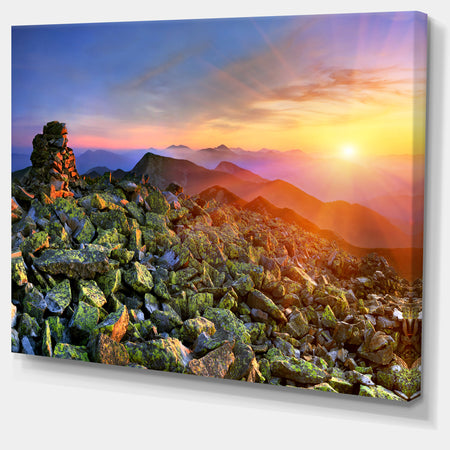 Bright Sun in Carpathian Mountains - Landscape Photo Canvas Print