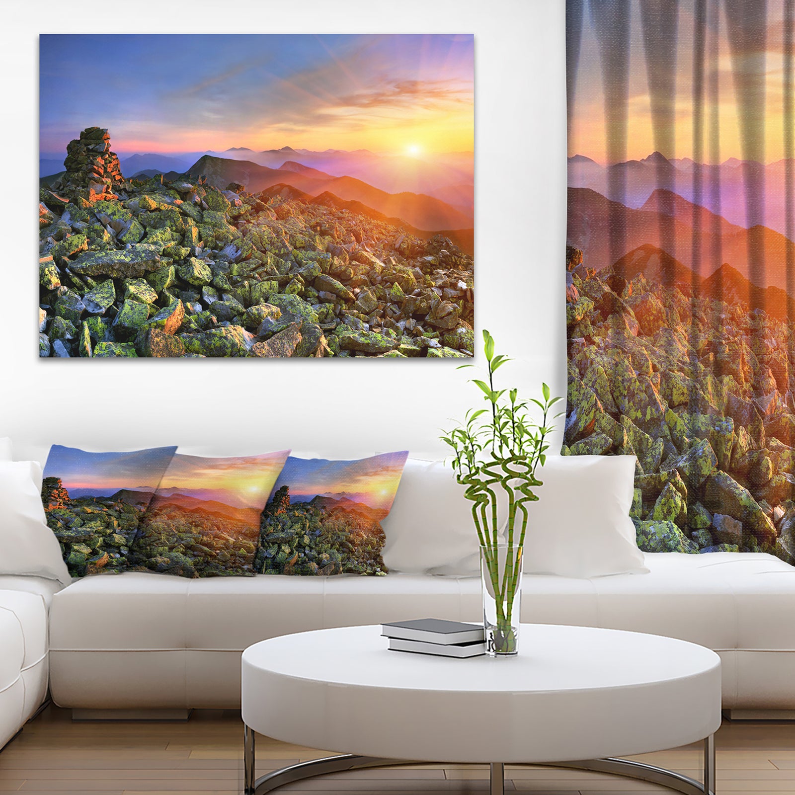 Bright Sun in Carpathian Mountains - Landscape Photo Canvas Print