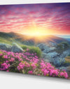 Morning with Flowers in Mountains - Landscape Photo Canvas Print