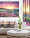 Morning with Flowers in Mountains - Landscape Photo Canvas Print