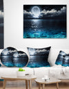 Romantic Full Moon Over Sea - Seascape Canvas Art Print