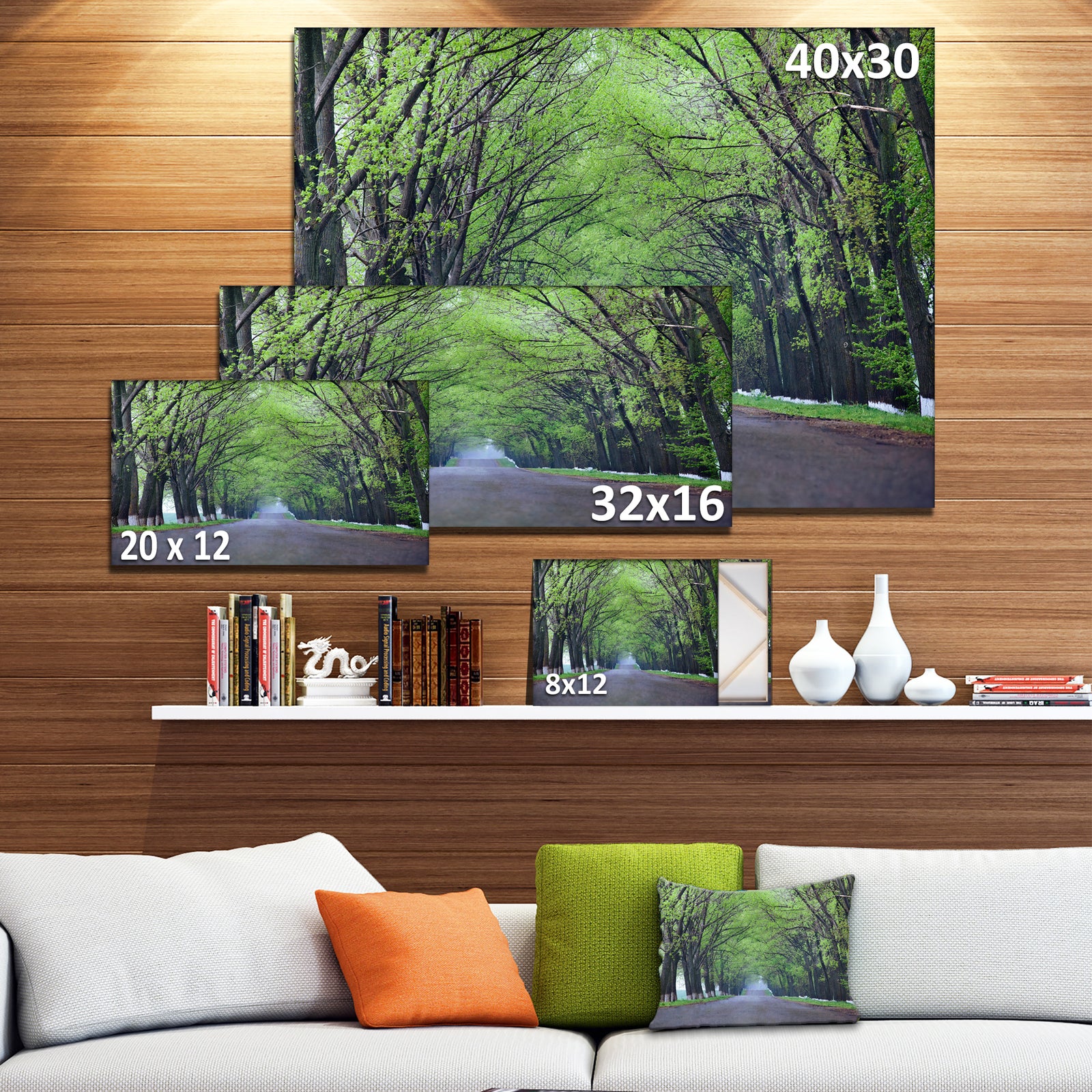 Arched Trees Over Country Road - Landscape Photo Canvas Print