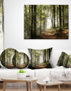 Green Fall Forest with Sun Rays - Landscape Photography Canvas Print