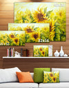 Bright Yellow Sunny Sunflowers - Floral Painting Canvas