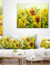 Bright Yellow Sunny Sunflowers - Floral Painting Canvas