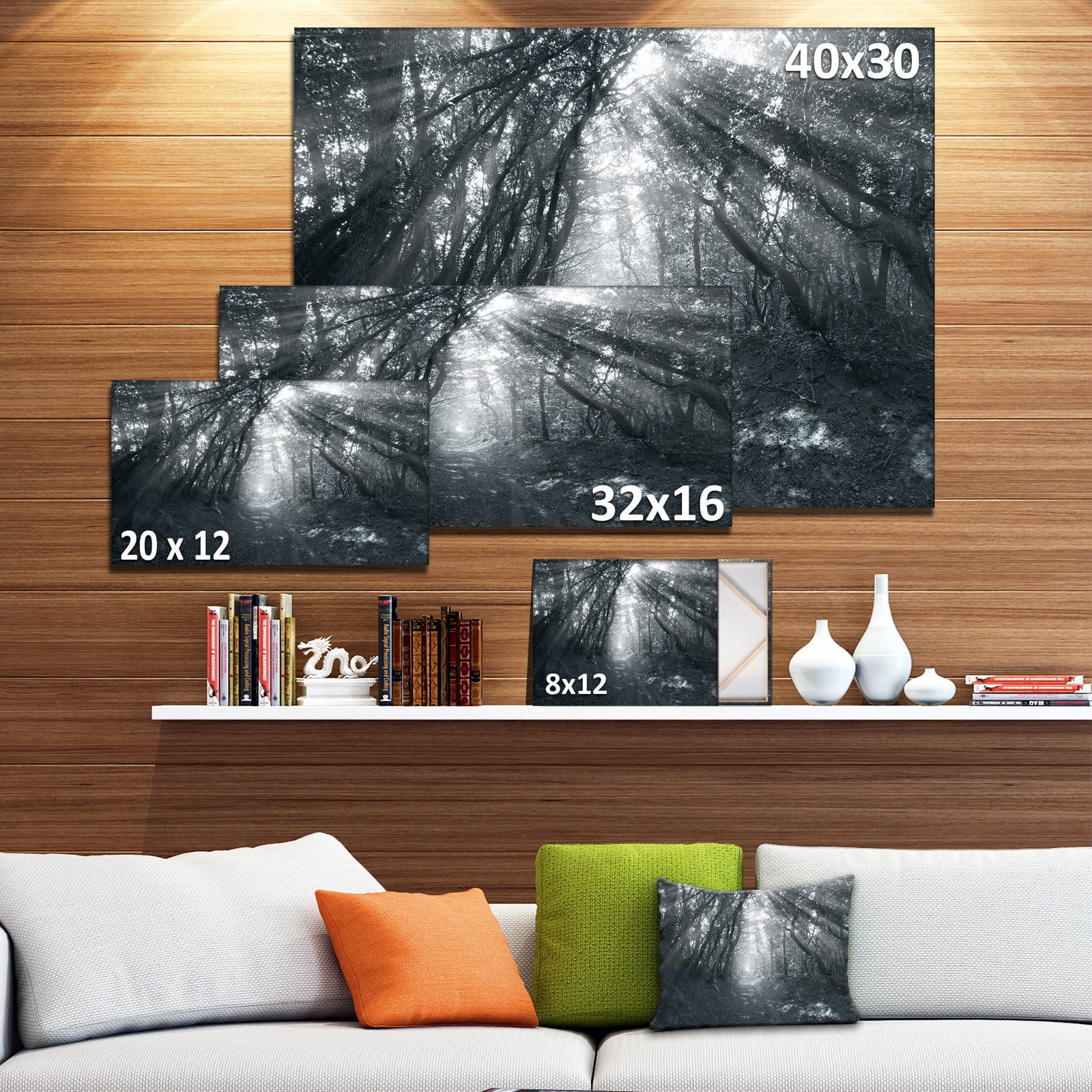 Sun Rays Through Gray Trees - Landscape Photography Wall Art