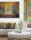 Wide Pathway in Yellow Fall Forest - Landscape Photography Wall Art