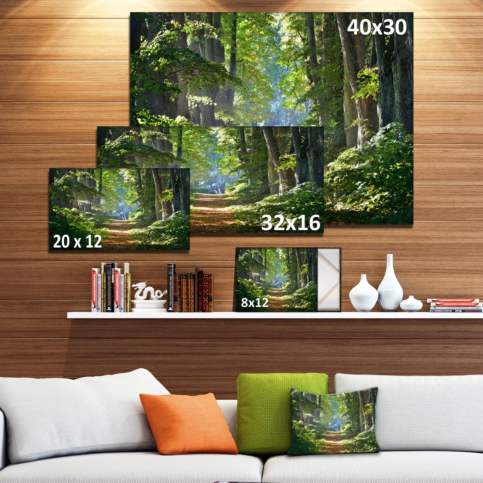 Bright Green Forest in Morning - Landscape Photo Canvas Print