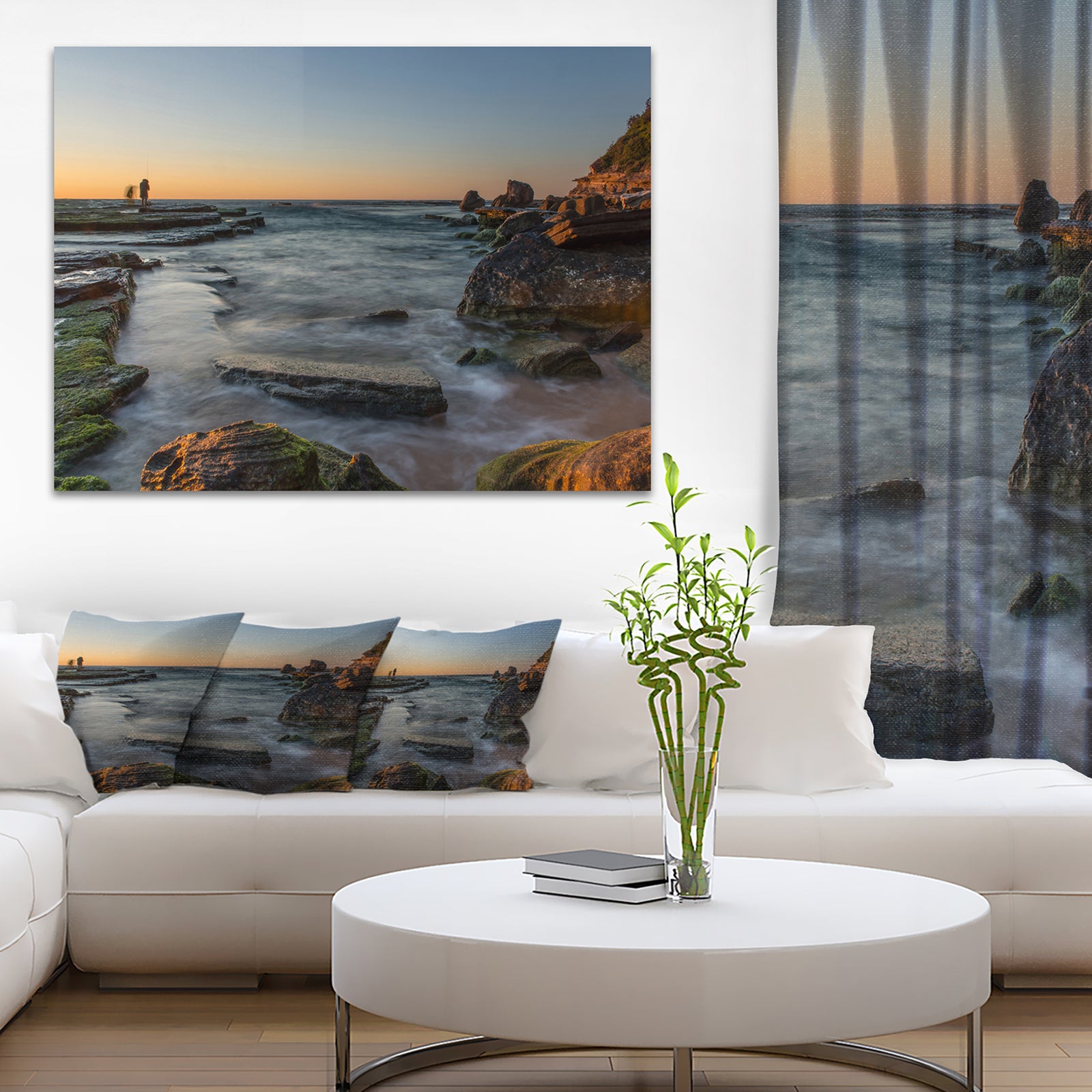 Sydney Sunrise Over Seashore - Seashore Canvas Wall Artwork