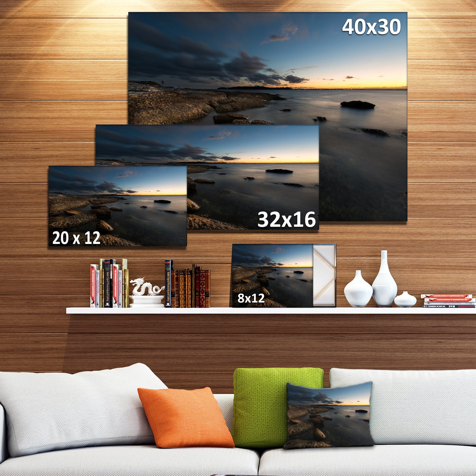 Dark Sydney Coastline - Seashore Canvas Wall Artwork