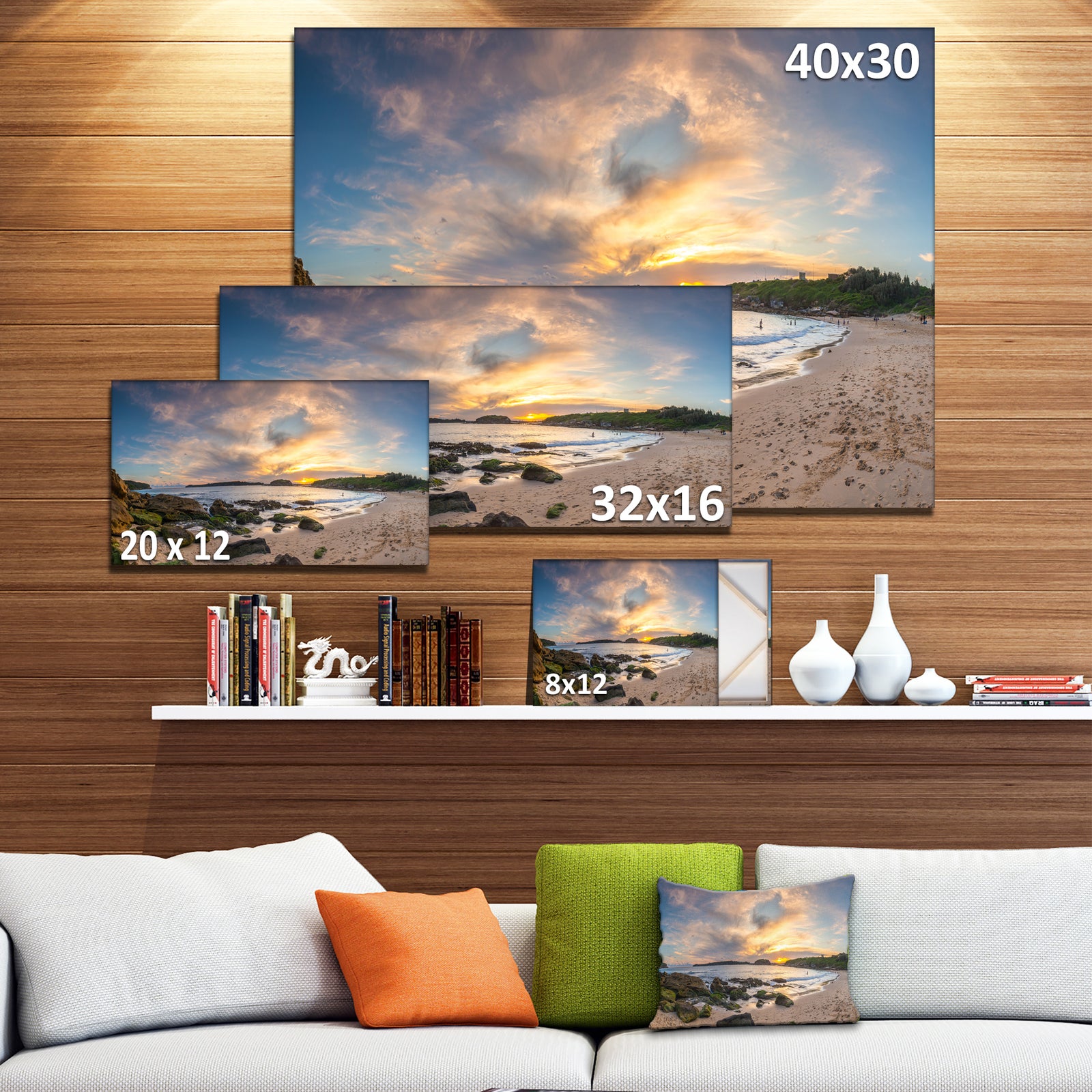 Sydney Seashore during Sunset - Seashore Canvas Wall Artwork