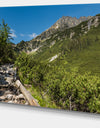 Tourist Trail in High Mountains - Landscape Art Print Canvas