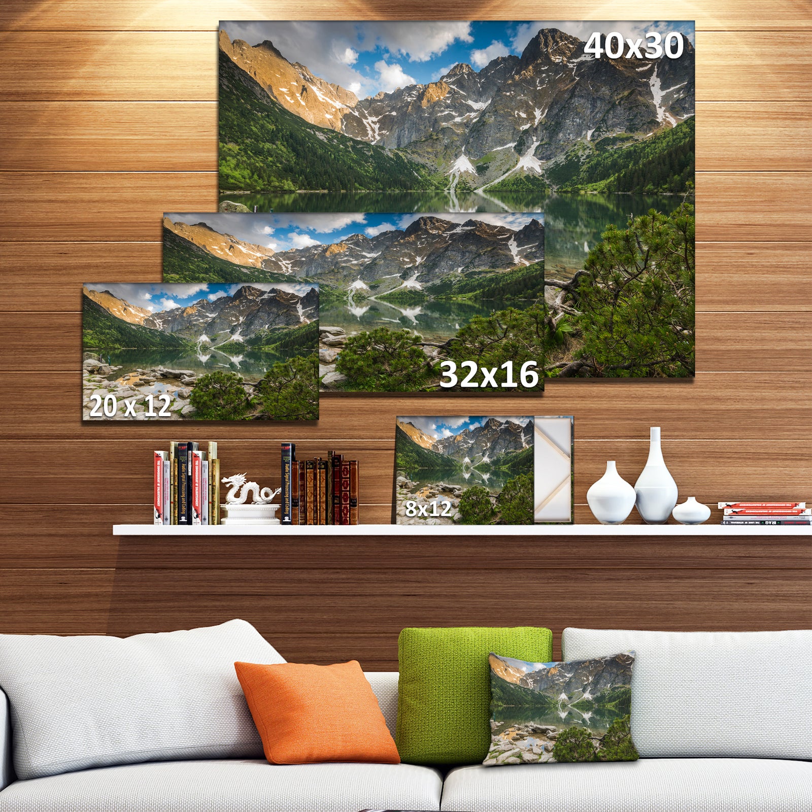 Sunset Over High Mountains - Landscape Art Print Canvas