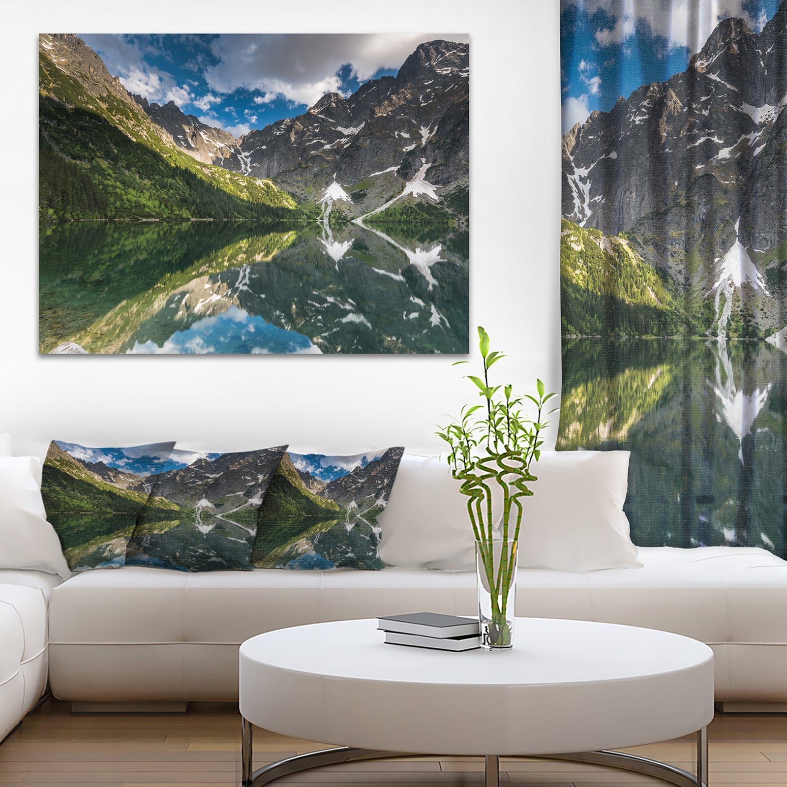 Reflection of Mountain Peaks - Landscape Art Print Canvas