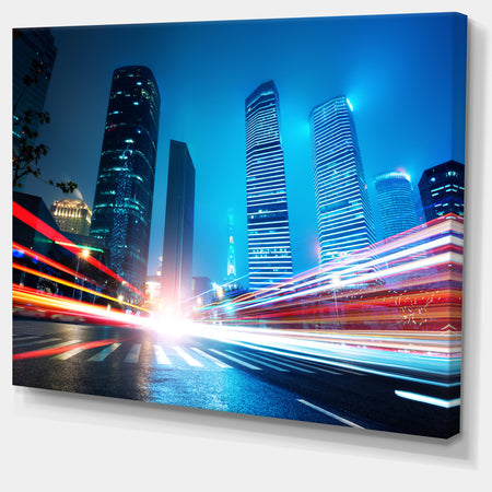 Shanghai Lujiazui Finance at Night - Cityscape Canvas print