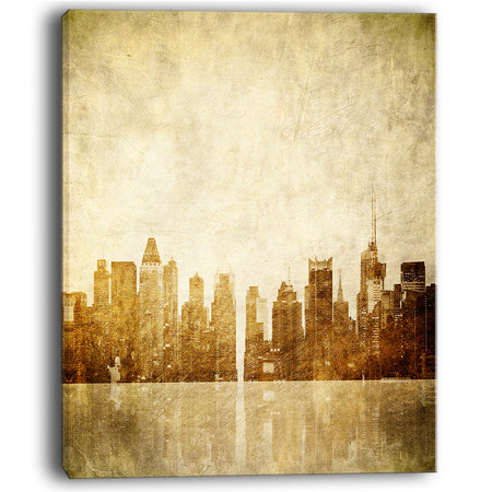 New York Skyline Grunge View - Cityscape Canvas print