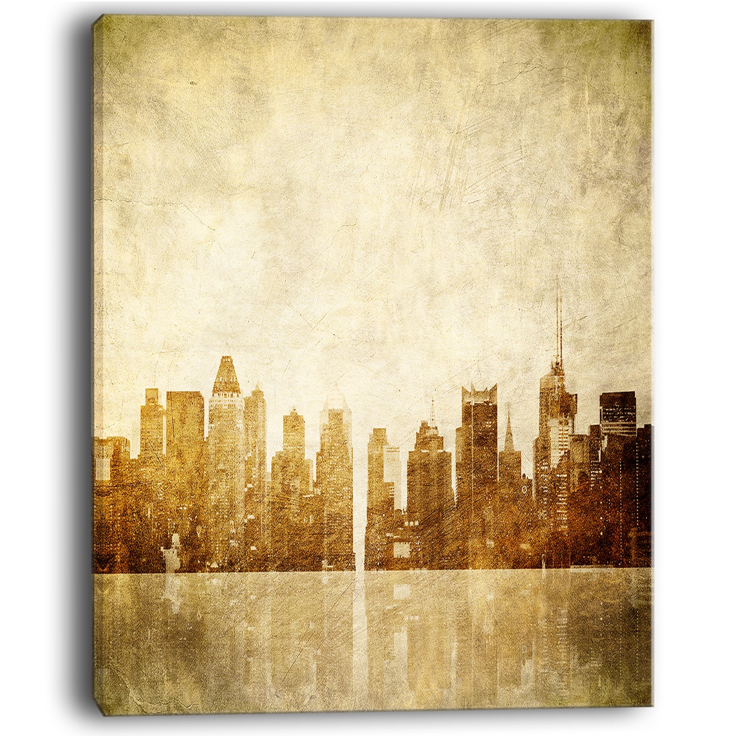 New York Skyline Grunge View - Cityscape Canvas print