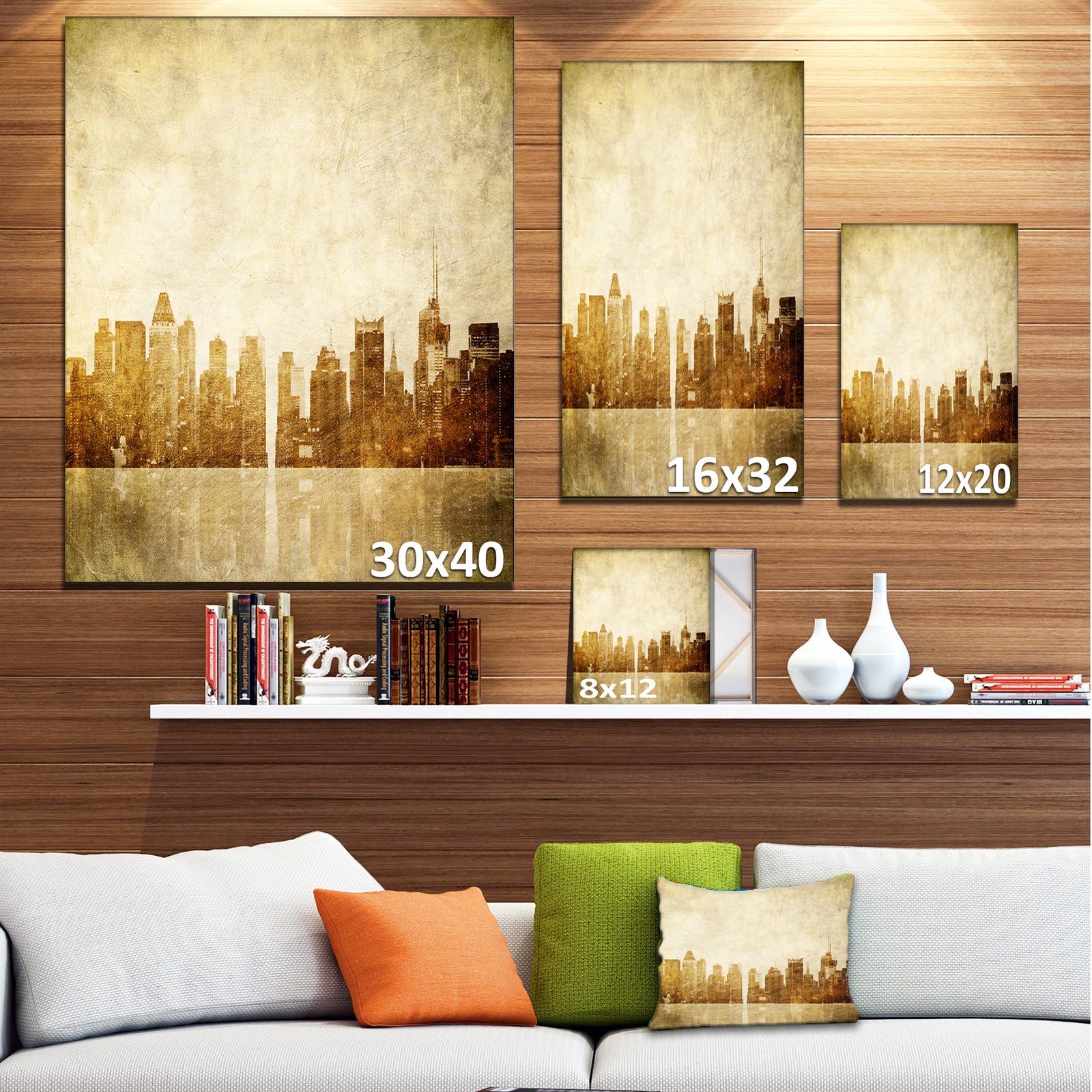 New York Skyline Grunge View - Cityscape Canvas print