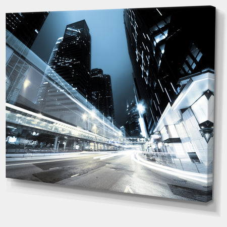 Night Traffic in Hong Kong - Cityscape Canvas print