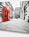 Phone Booths on Street - Cityscape Canvas print