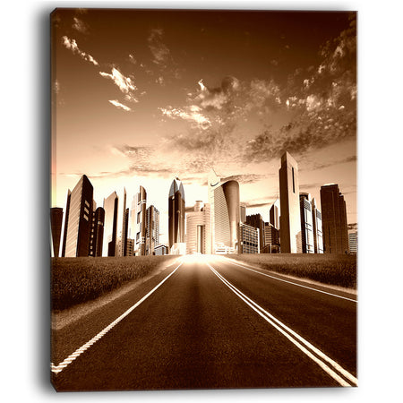 Modern City and Road - Cityscape Canvas print