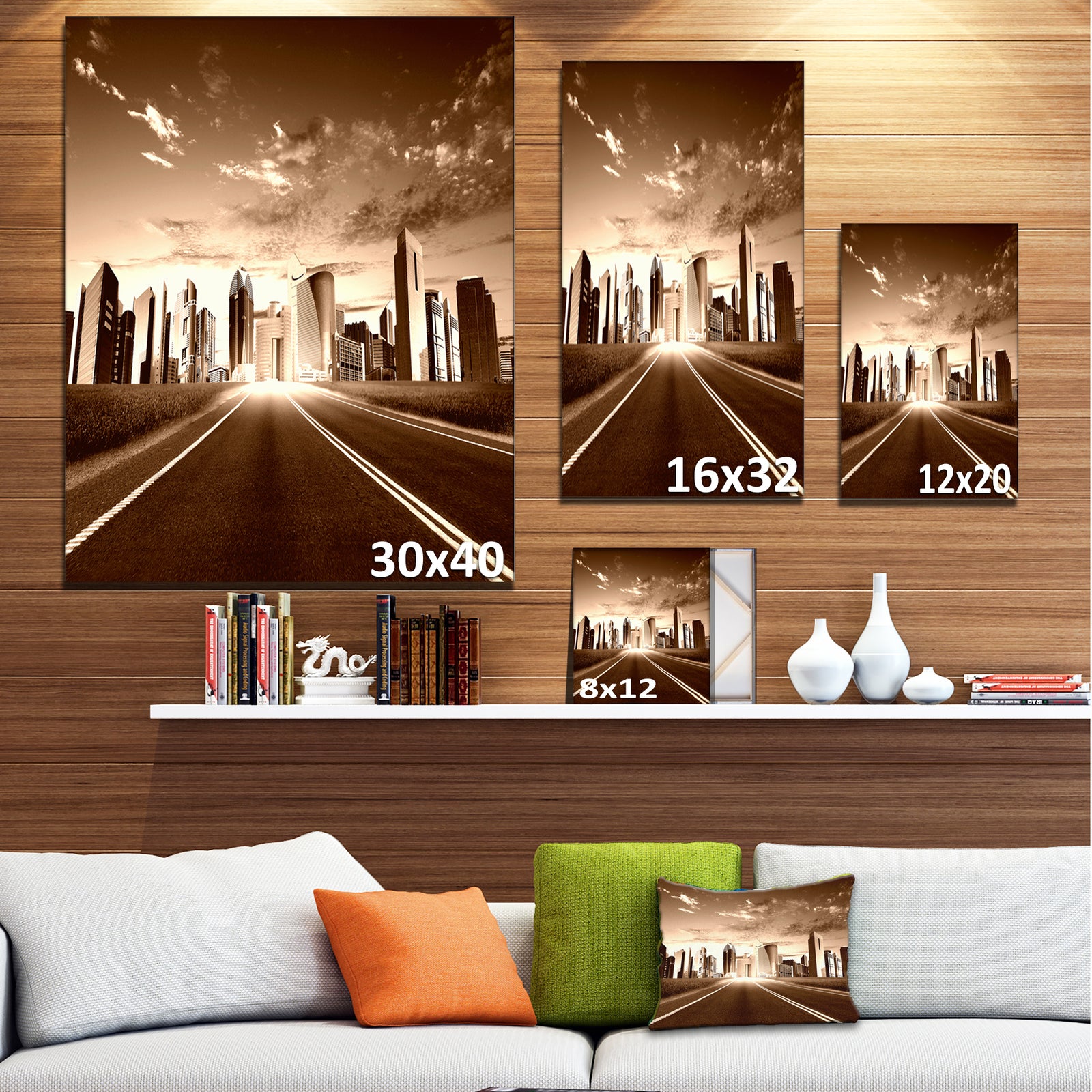 Modern City and Road - Cityscape Canvas print