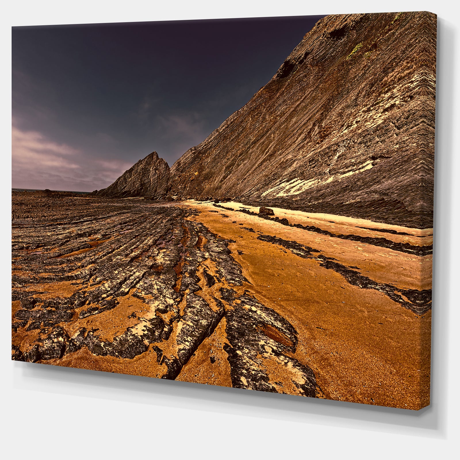 Brown Rocky Coast Portugal - Cityscape Canvas print