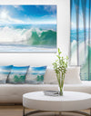 White and Blue Waves under Sun - Seashore Canvas Wall Artwork