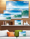 White and Blue Waves under Sun - Seashore Canvas Wall Artwork