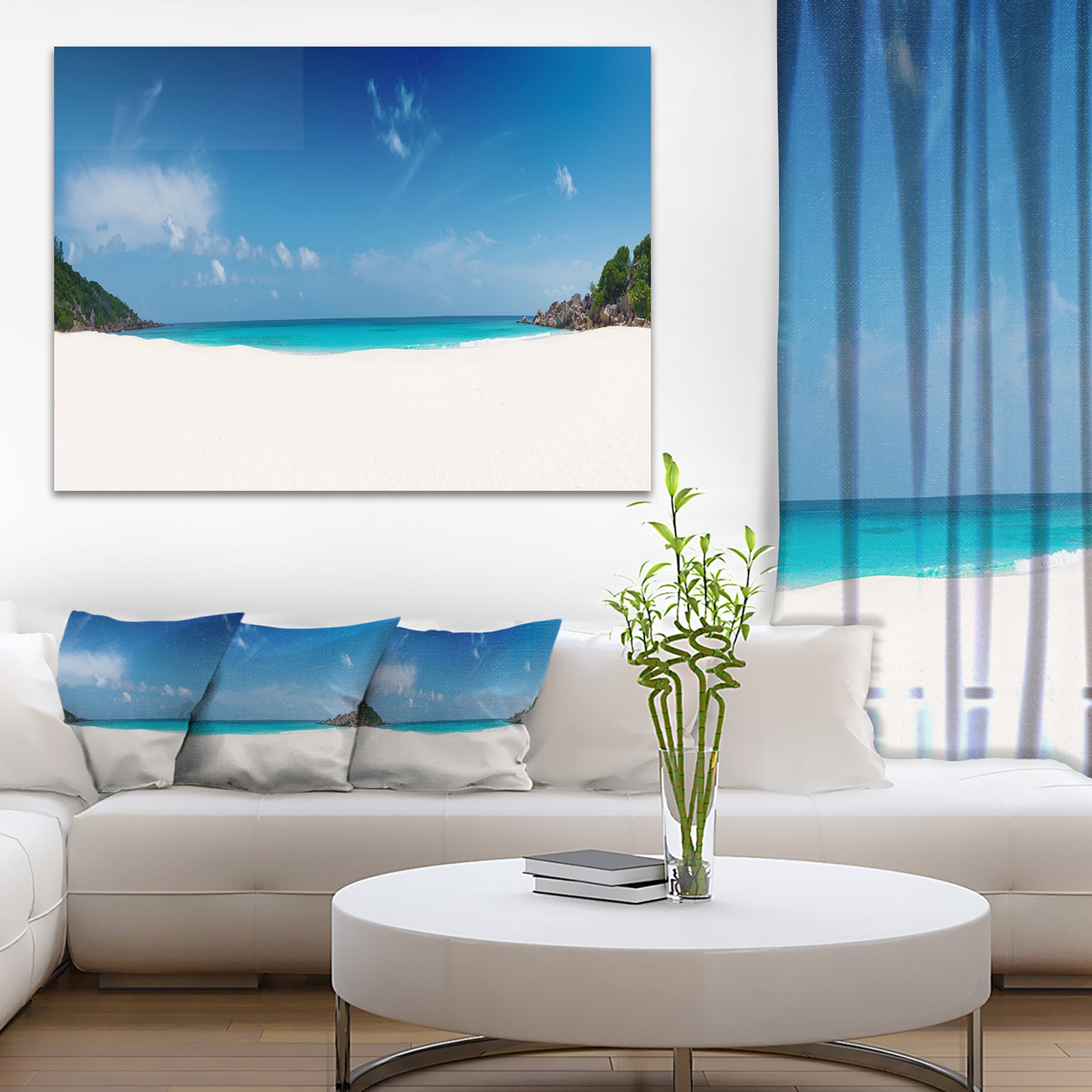Petite Anse Beach La Digue Island - Seashore Canvas Wall Artwork