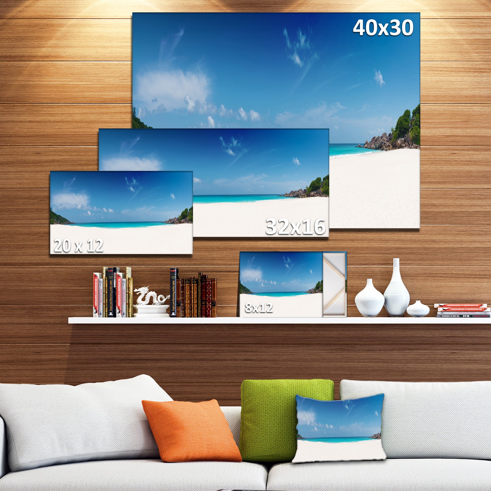 Petite Anse Beach La Digue Island - Seashore Canvas Wall Artwork