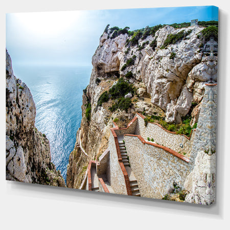 Stairway to Neptune's Grotto - Seashore Canvas Wall Artwork