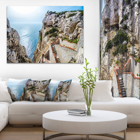 Stairway to Neptune's Grotto - Seashore Canvas Wall Artwork