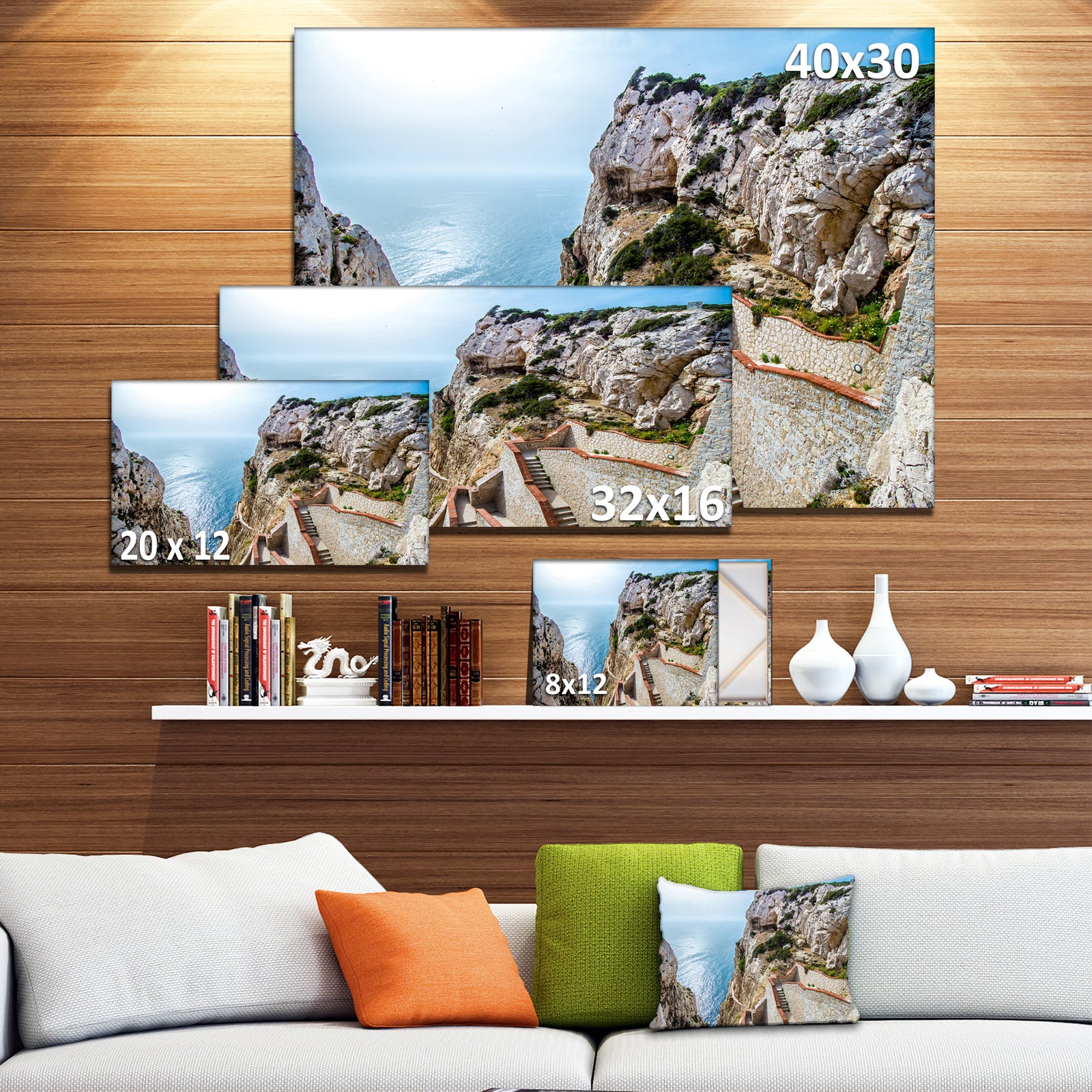 Stairway to Neptune's Grotto - Seashore Canvas Wall Artwork