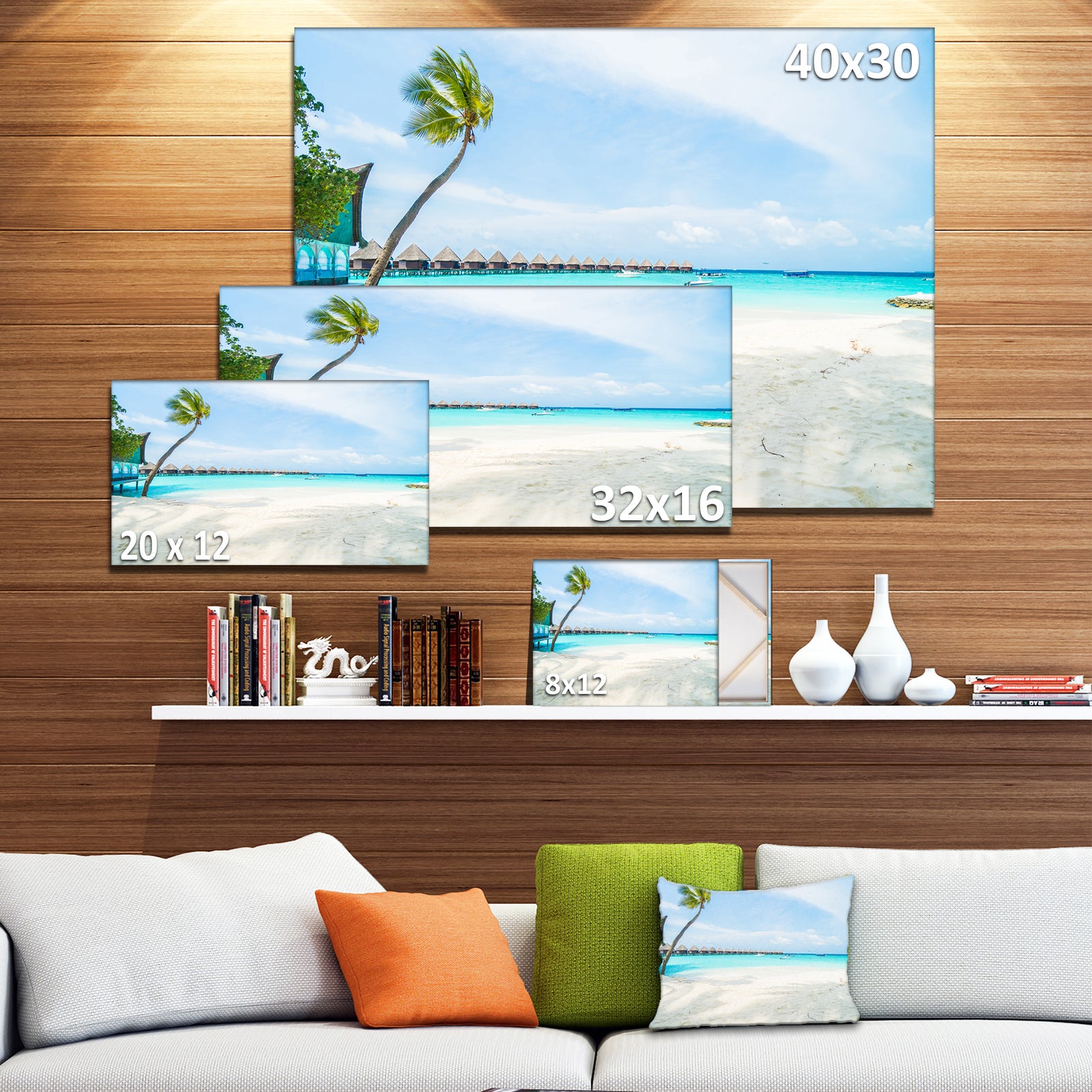 Tropical Maldives Island - Seashore Canvas Wall Artwork