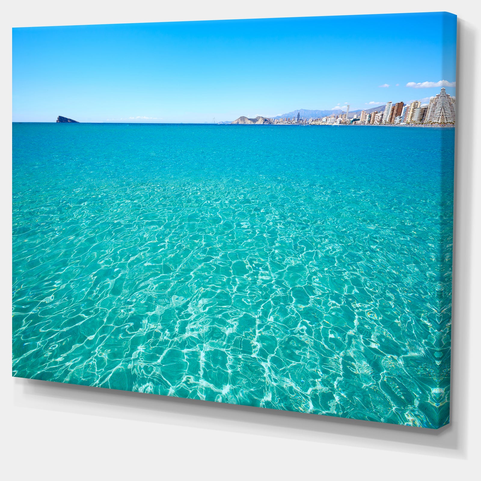 Blue Benidorm Levante Beach - Seashore Canvas Wall Artwork