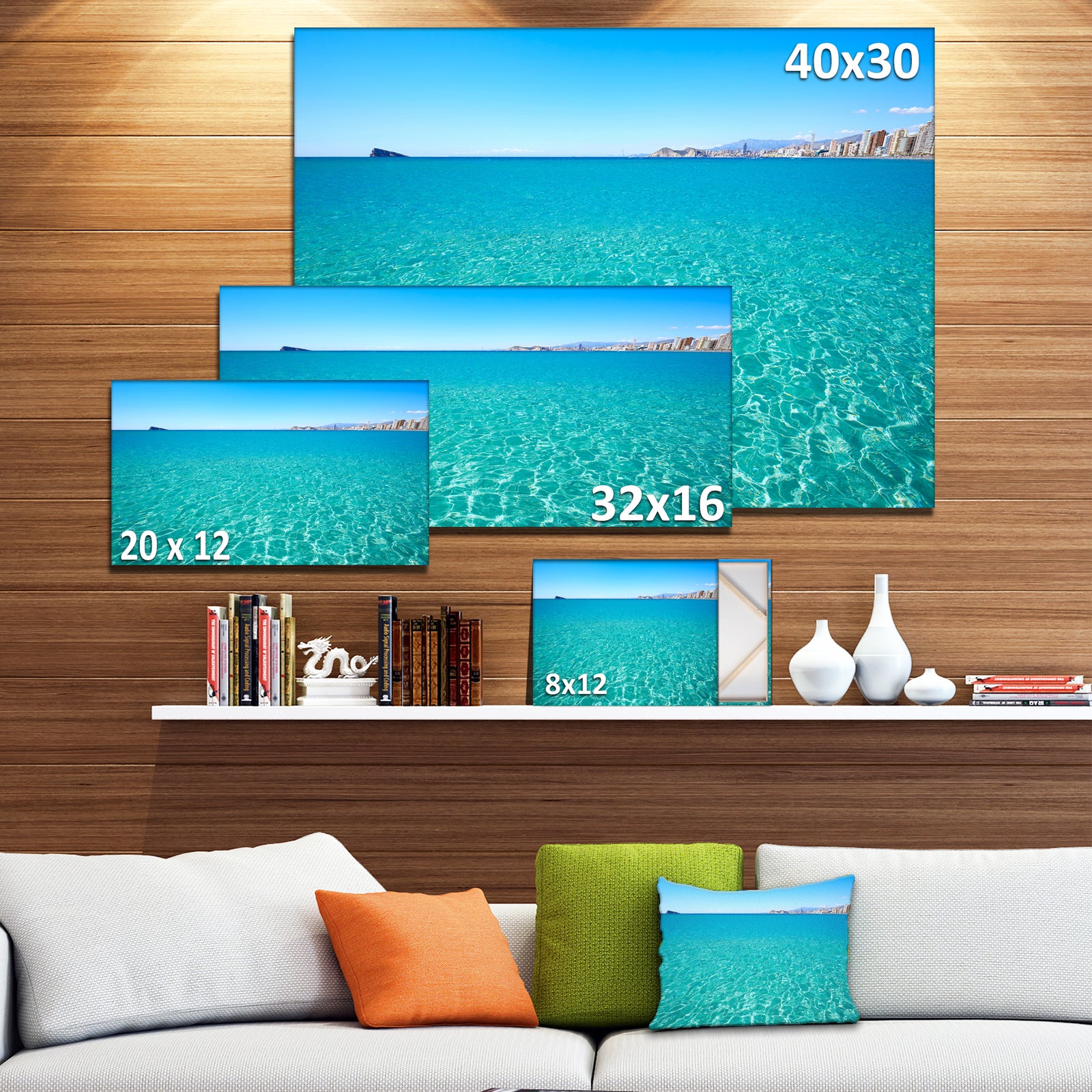 Blue Benidorm Levante Beach - Seashore Canvas Wall Artwork