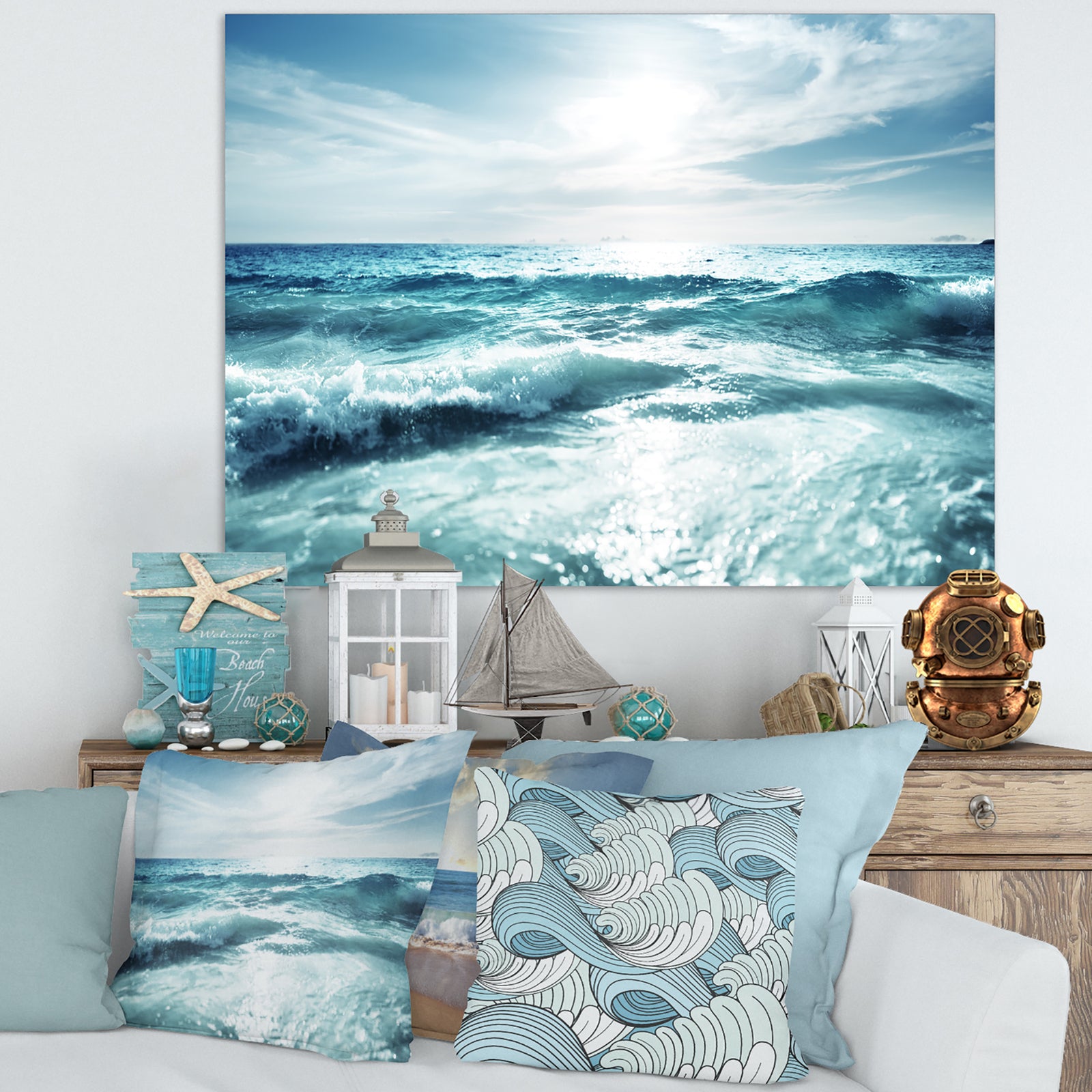 Seychelles Beach at Sunset - Seashore Canvas Wall Artwork