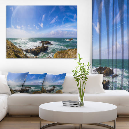 Distant Planet System from Cliffs - Large Seashore Canvas Print
