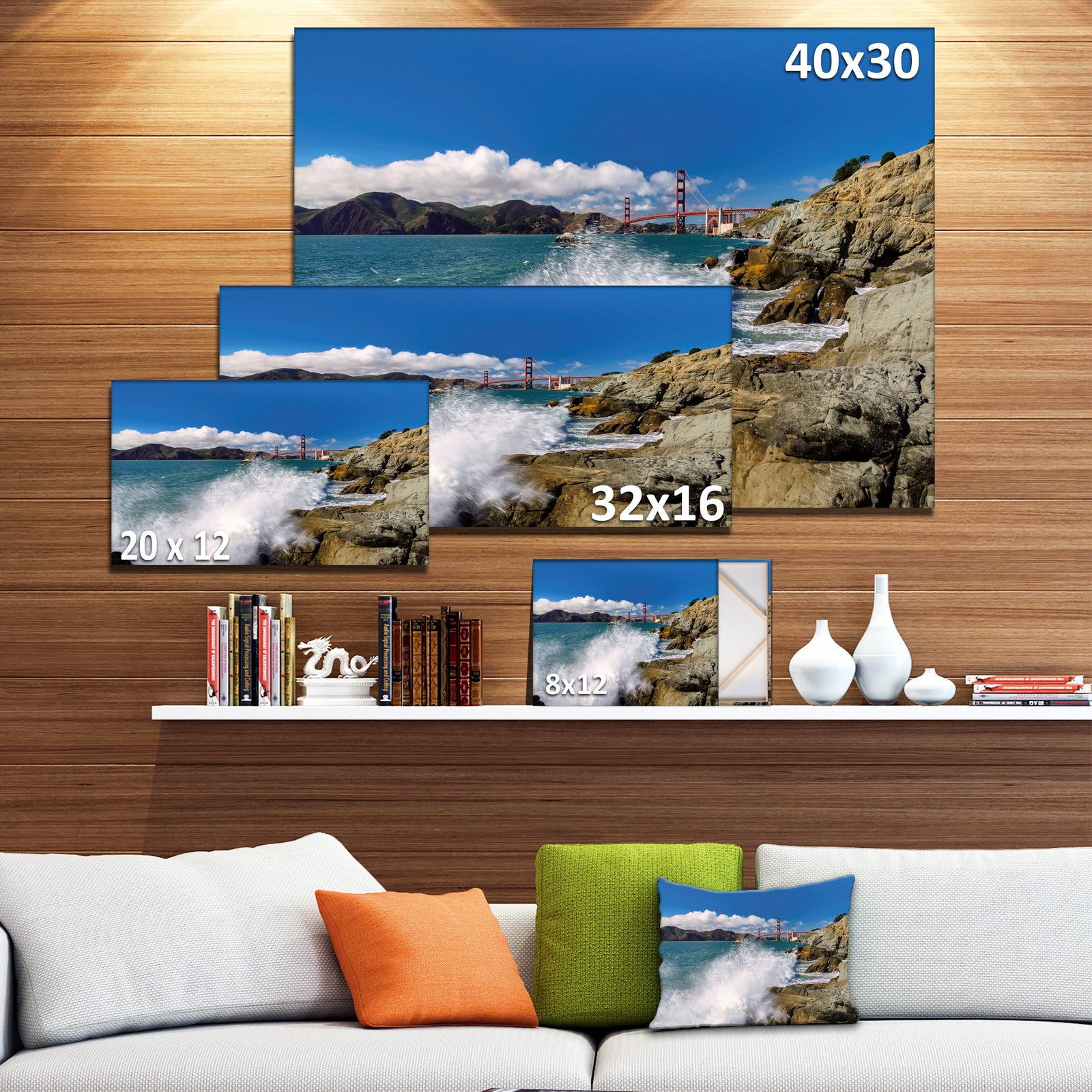 Golden Gate Bridge in San Francisco - Large Seashore Canvas Print