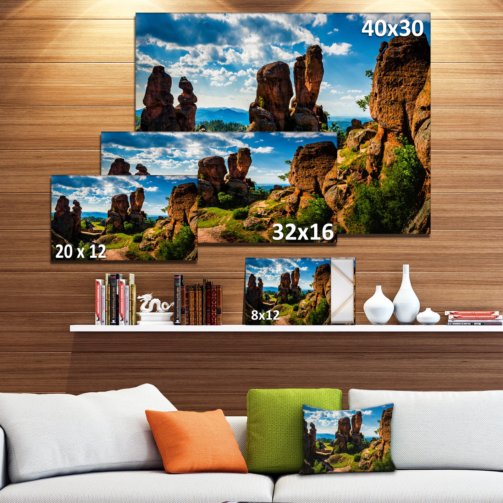 Belogradchik City Fortress and Cliffs - Landscape Art Print Canvas